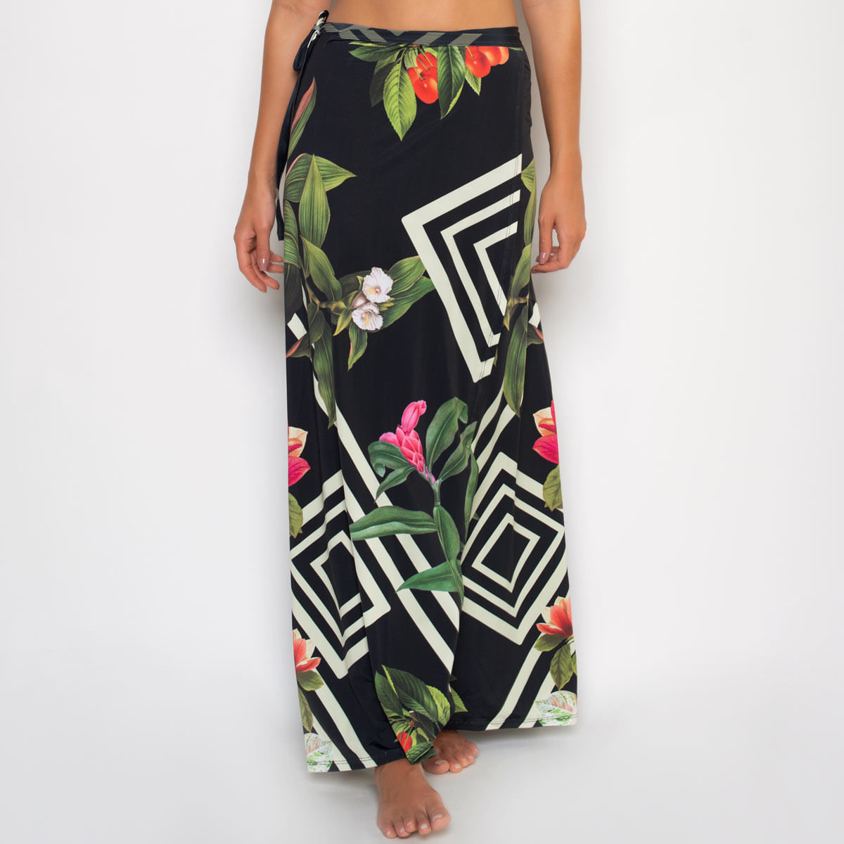 modelo de saia longa transpassada