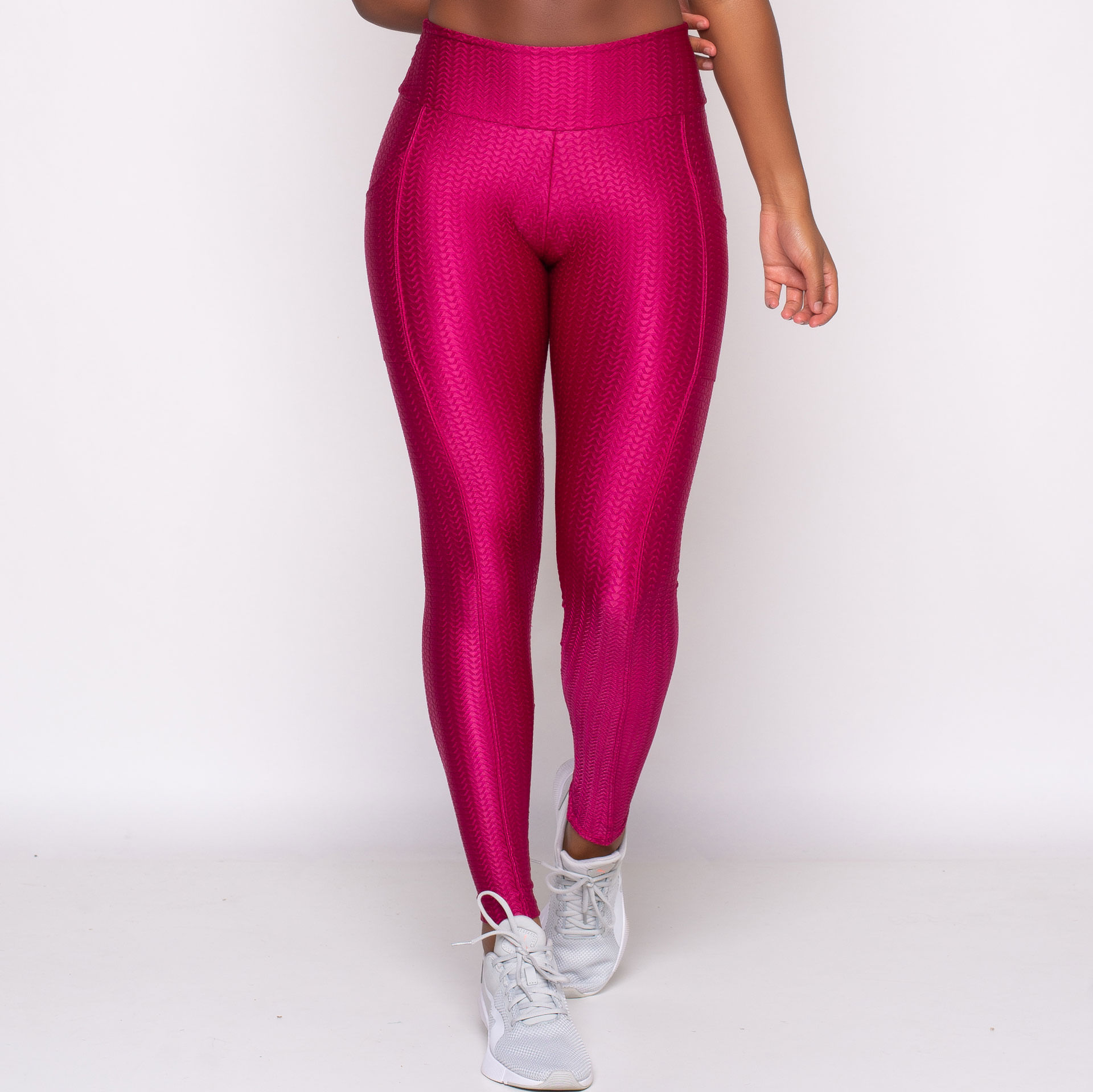 Legging Texturizada com Bolso Lateral Rosa - lojalivreeleve
